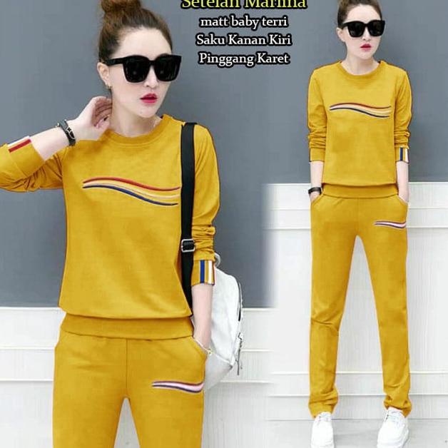 BOOM L,XL, XXL,3XL - SETELAN MARLINA JUMBO 65268, 69117 /BAJU OLAHRAGA  WANITA/BAJU SENAM WANITA ▫ B