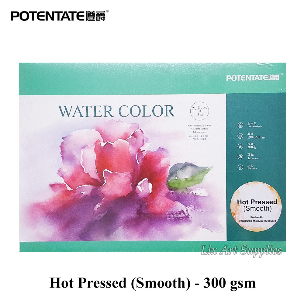 

Potentate Watercolor Pad - Hot Pressed (Smooth) 300gsm (19 x 27cm)