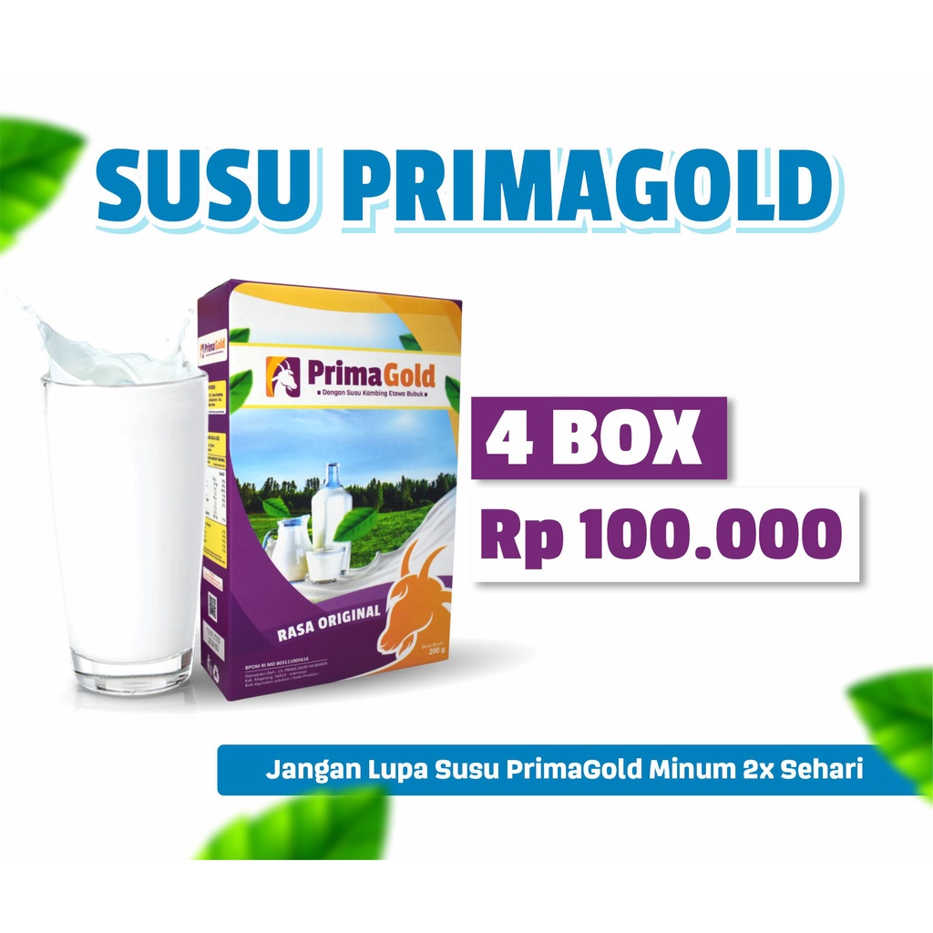 

Promo 4 box Prima Gold Susu Kambing Etawa