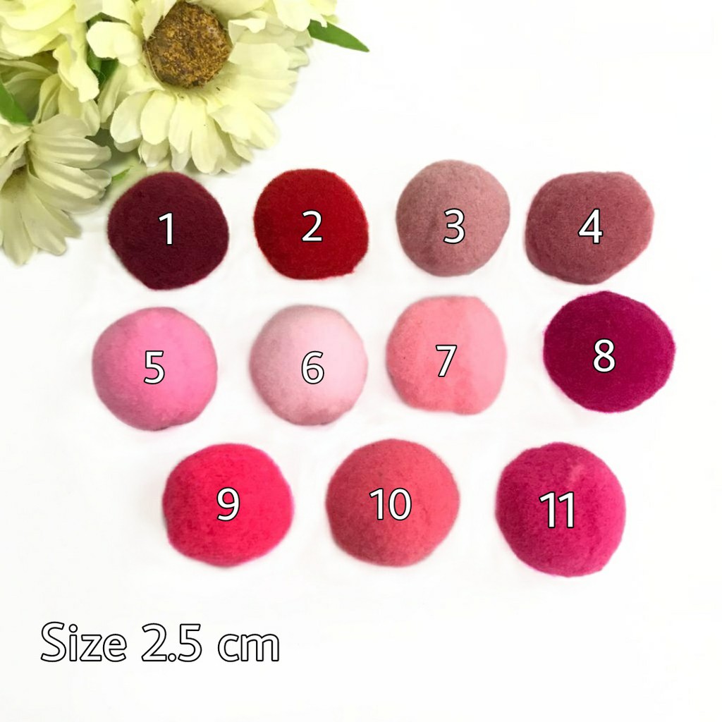 10 PCS - 2.5 CM POM POM HALUS ANEKA WARNA | POM POM KAPAS