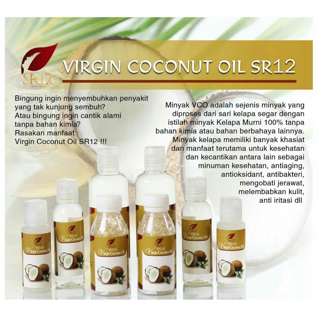 Sr12 Vco Virgin Coconut Oil 100 Ml Minyak Kelapa Herbal Tradisional Sr12 Skincare Skin Care Shopee Indonesia