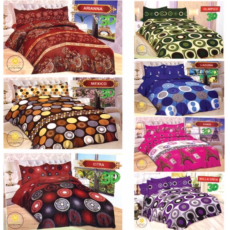 Sprei BONITA Motif Terbaru Minimalis 3D Disperse (BISA COD)