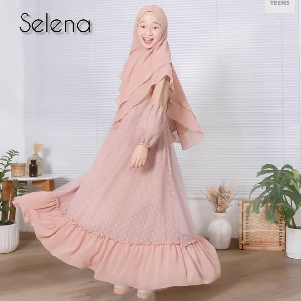 Bdd31au22в– Baju Gamis Anak Perempuan Usian 10 12 Tahun Selena Kids Gamis Tiledot Anak Perempuan 202