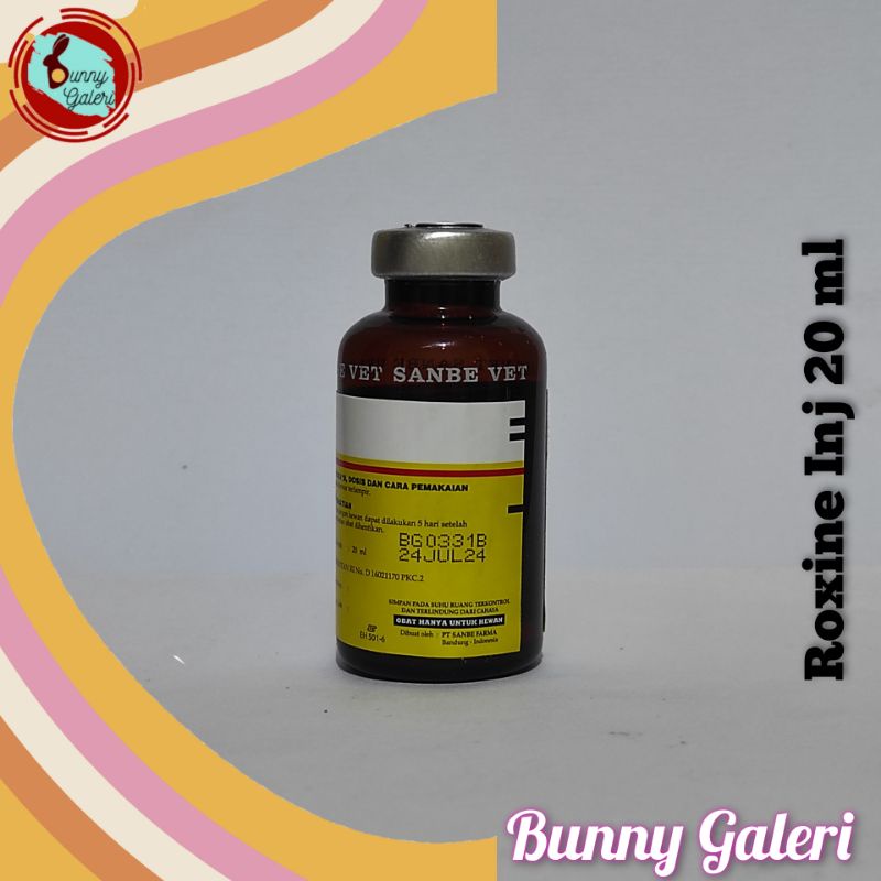 kjg ROXINE INJ 20 ml, Antibiotik injeksi dengan kandungan Enrofloxacin yang berspektrum luas efektif