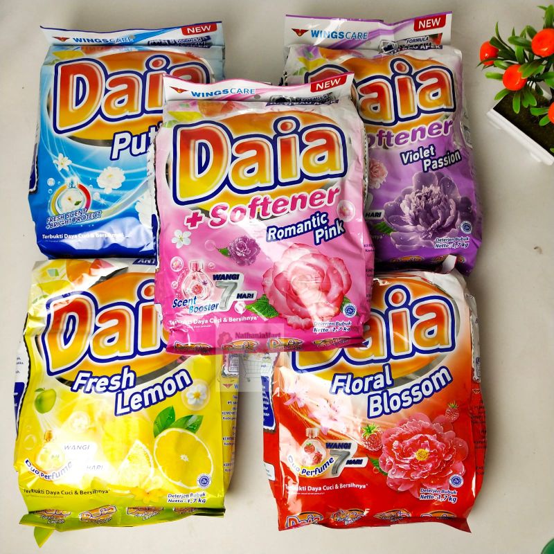 Daia Deterjen Bubuk 1500gr / Daia Deterjen Bubuk 1.5kg / Daia Deterjen Bunga Daia Deterjen Putih