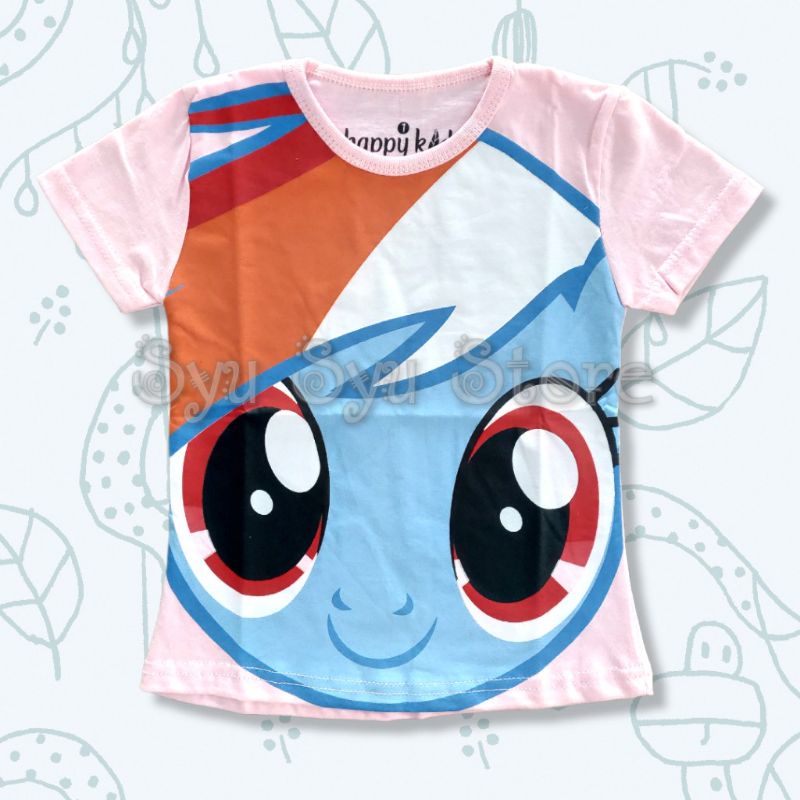 Baju Kaos Atasan Anak Perempuan Cewek My Little Pony Rainbow Dash Head Pink
