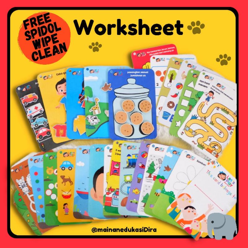 WIPE AND CLEAN WORKSHEET WORKBOOK KARTU PINTAR HURUF ALPHABET ANGKA ACTIVITY BUSY BOOK MAINAN EDUKAS