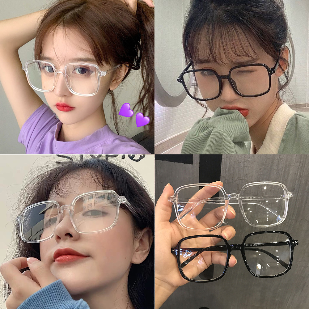 Korean Ig Black Transparent Glasses Non-degree Radiation Protection Student Round Face Trendy