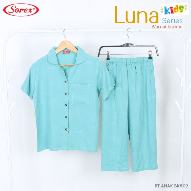 Sorex Kids Baju Tidur Anak perempuan BK 802 (1 Set Atasan pendek + Celana Panjang Luna Series Piyama