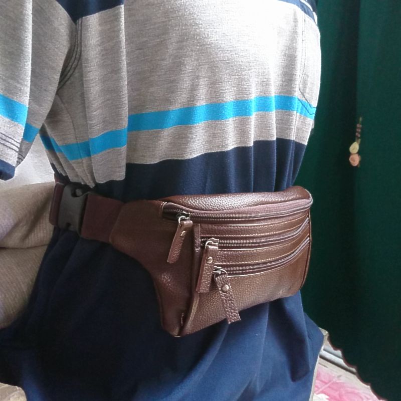 TAS SELEMPANG KULIT ASLI PRIA/WAISHBAG GENUINE LEATHER