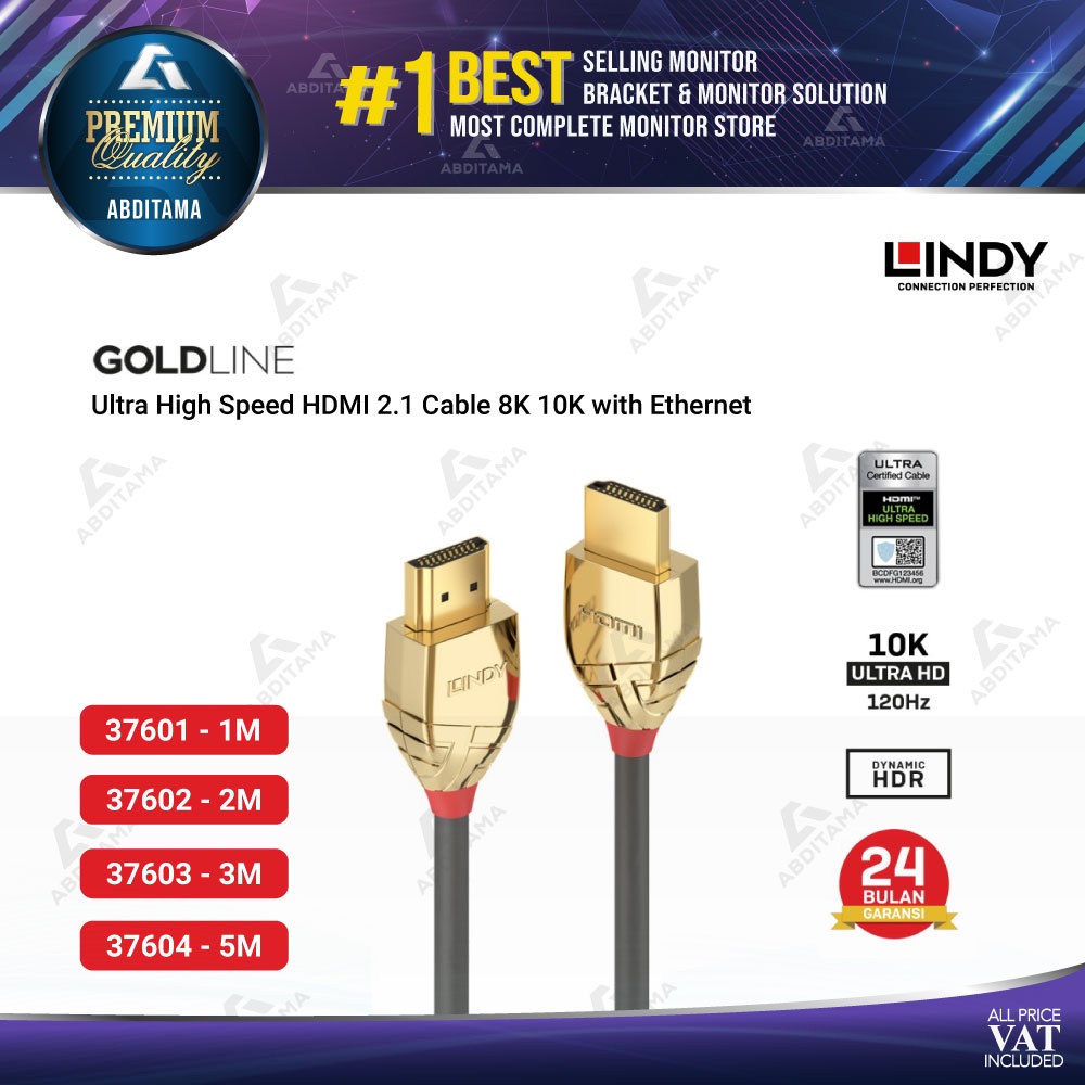 Kabel HDMI LINDY GOLD HDMI 2.1 ULTRA HIGH SPEED 8K 10K A to A - 3760x