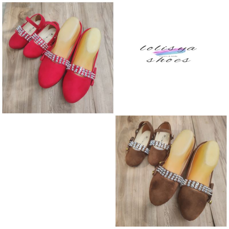 Sepatu anak sepatu wanita couple ibu dan anak flat payet sepatu couple ibu dan anak LS03