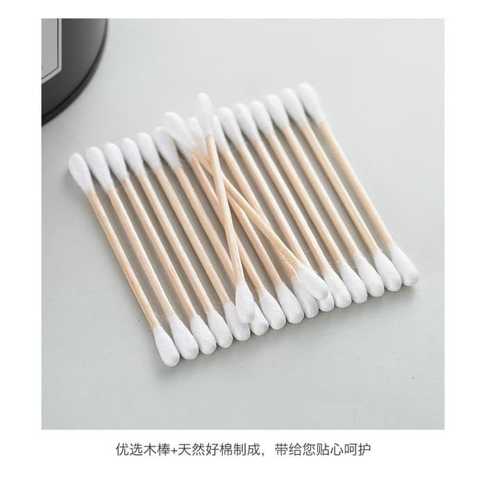 KK100 isi 100  korek kuping kayu wooden cotton buds ramah lingkungan