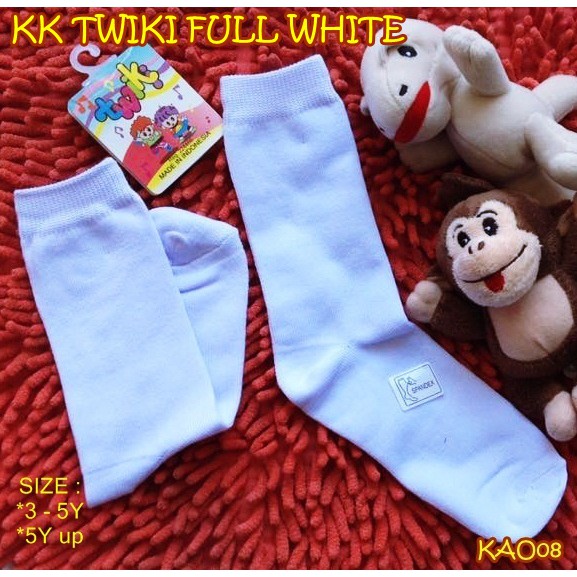 KAO08 KK TWIKI FULL WHITE KAOS KAKI ANAK SEKOLAH