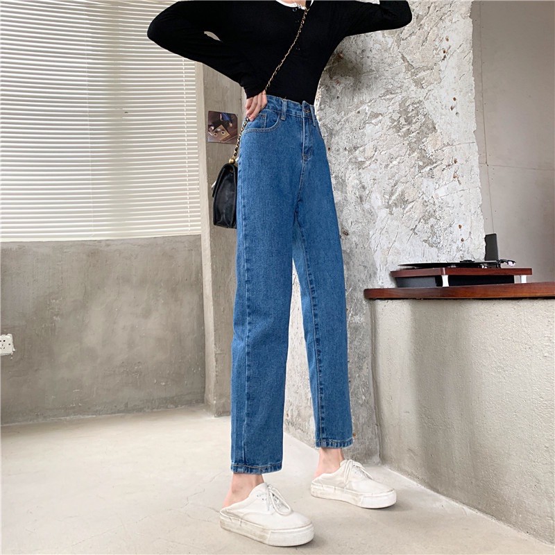 [CLEARANCE SALE] JEANS  BOYFRIEND CELANA WANITA CEWEK HIGHWAIST PANJANG BAGGY DENIM HW KULOT MX800