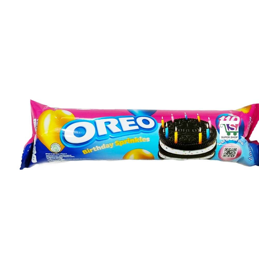 OREO Roll Black Pink / Birthday Sprinkles Biscuit Cream 123,5 Gram