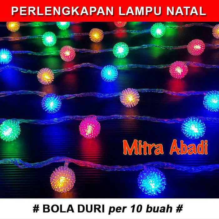 Aksesoris Hiasan Lampu Natal Model Bola Duri (1 SETT = 10 pcs)