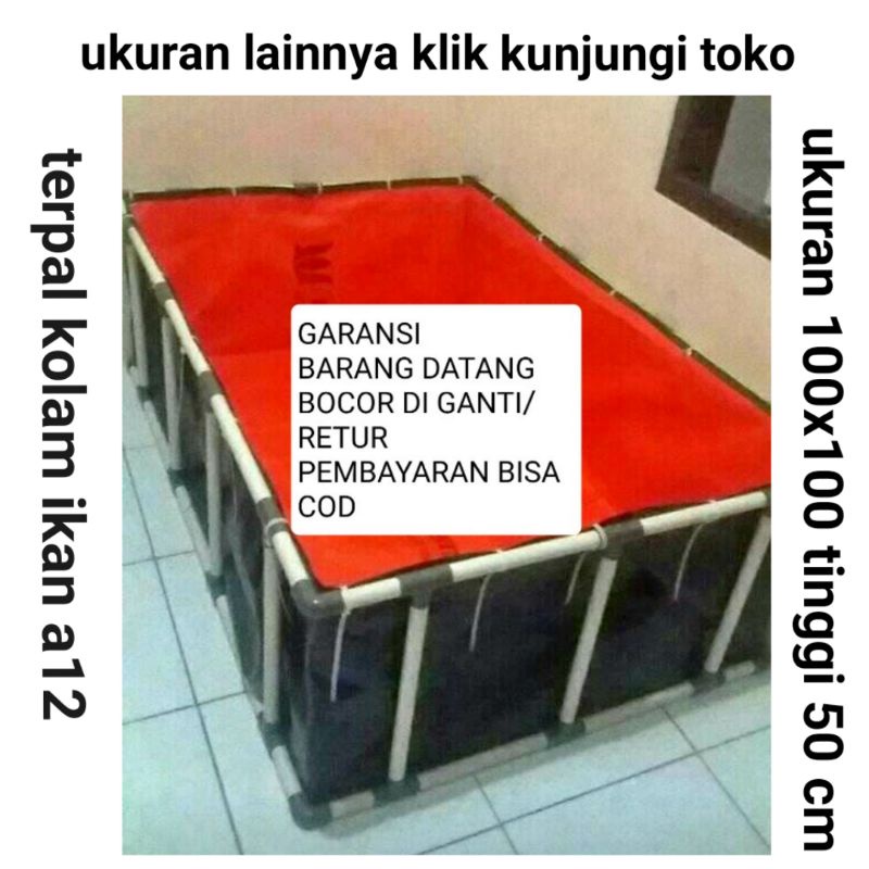 terpal  kolam ikan a12 100x100x50 tebal