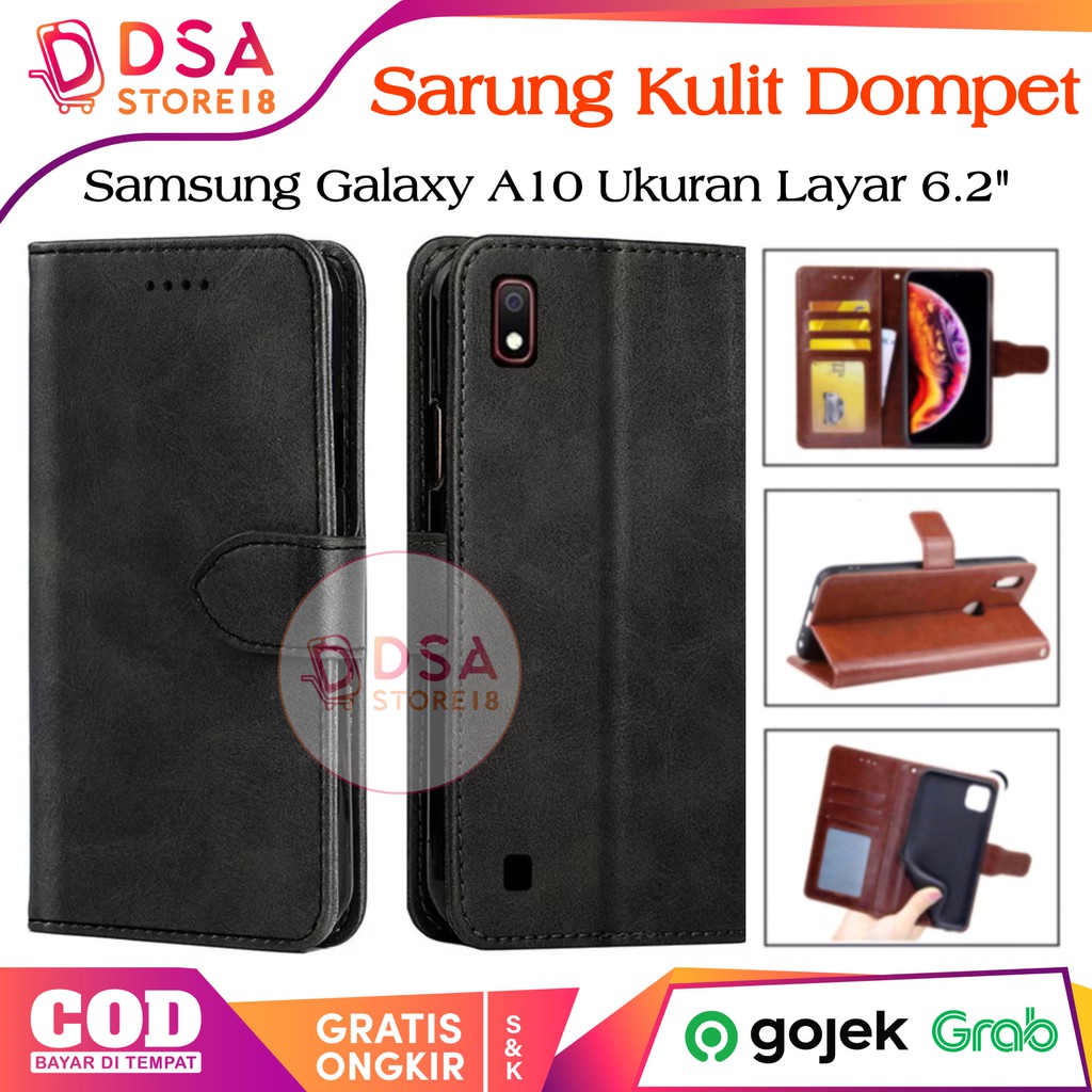 Case Samsung A10 / Samsung A10 / Leather Case Flip Cover Wallet Dompet Hp Casing Kulit