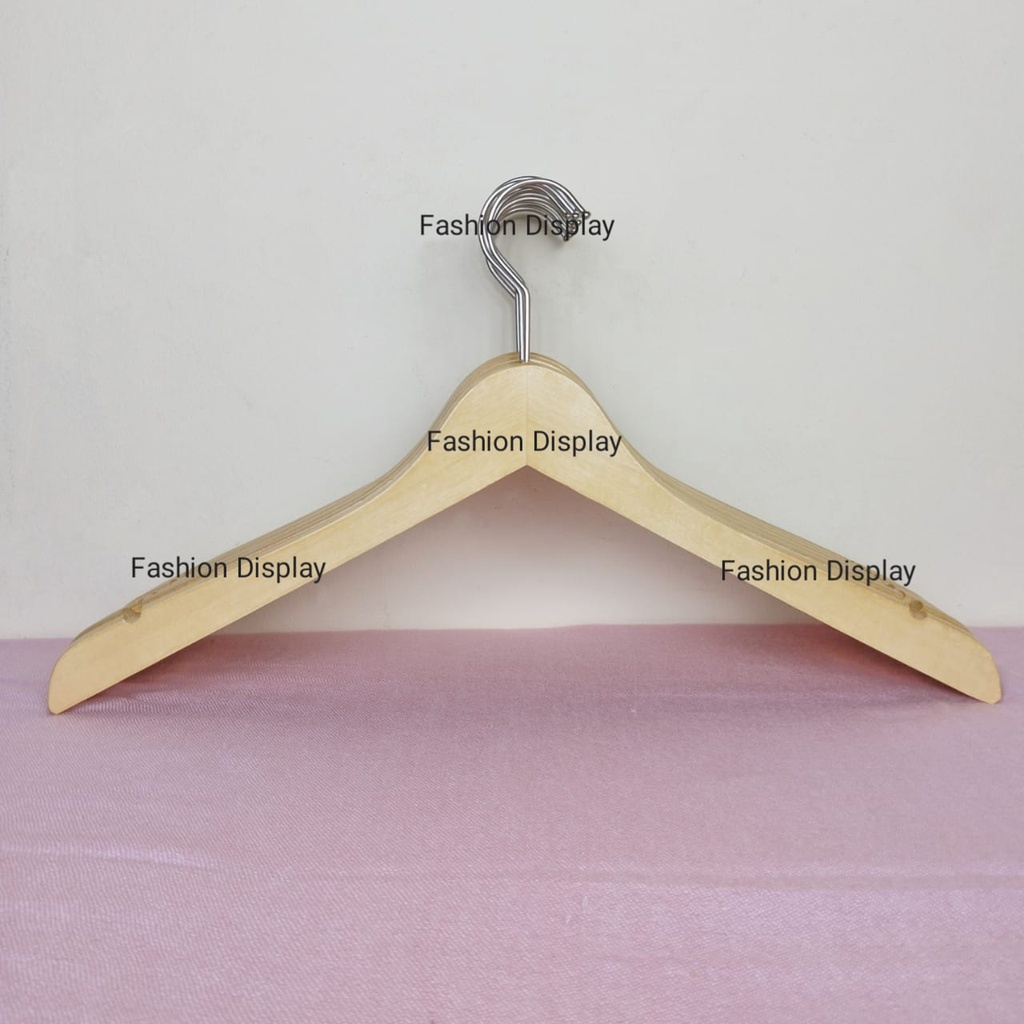 Hanger kayu Natural plitur/Gantungan Baju  Distro Bahan Kayu Natural Dewasa/Anak Hanger Kayu Natural Murah Hanger Kayu Estetik-BH