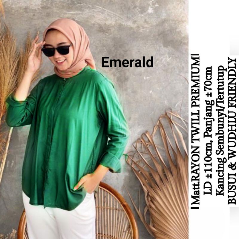 MAUDY SHIRT/KEMEJA RAYON TWILL PREMIUM (LD ±110cm) //JF536