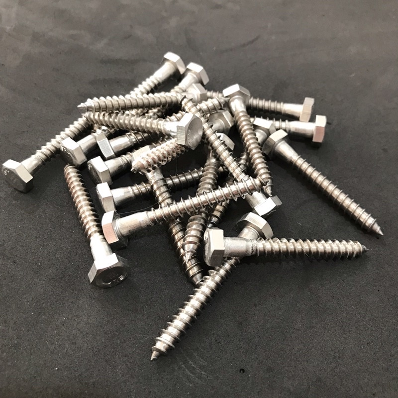Deck Screw Stainless 1/4 X 2” (5cm) / Baut Sekrup Stainless 1/4 X 2”