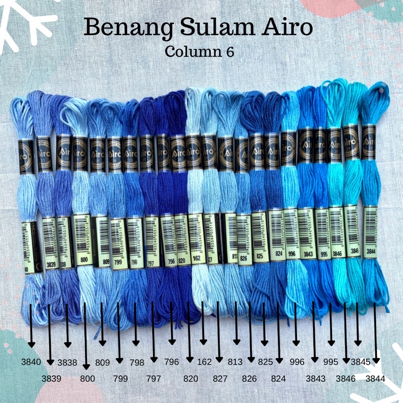 AIRO - Benang Sulam Airo (mirip DMC) Kolom 6