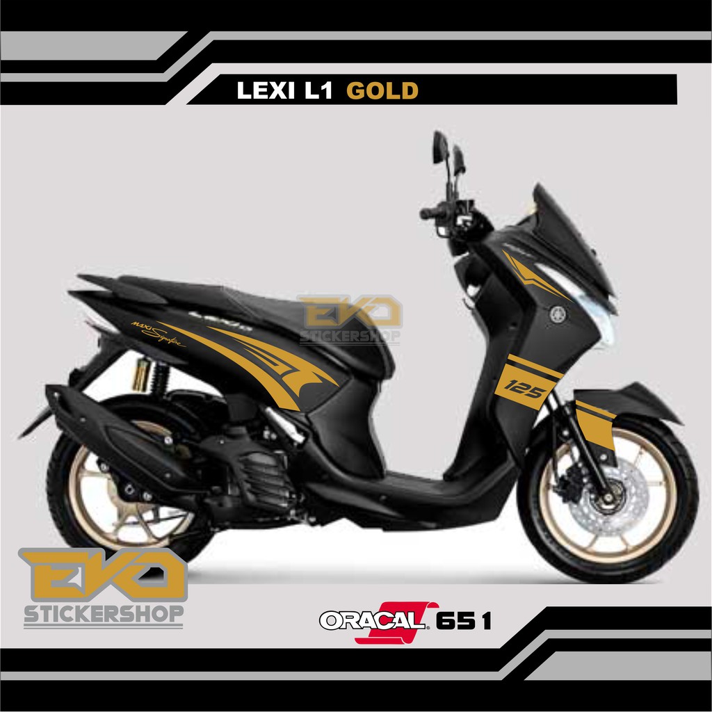 Stiker Lexi hitam cutting sticker gold