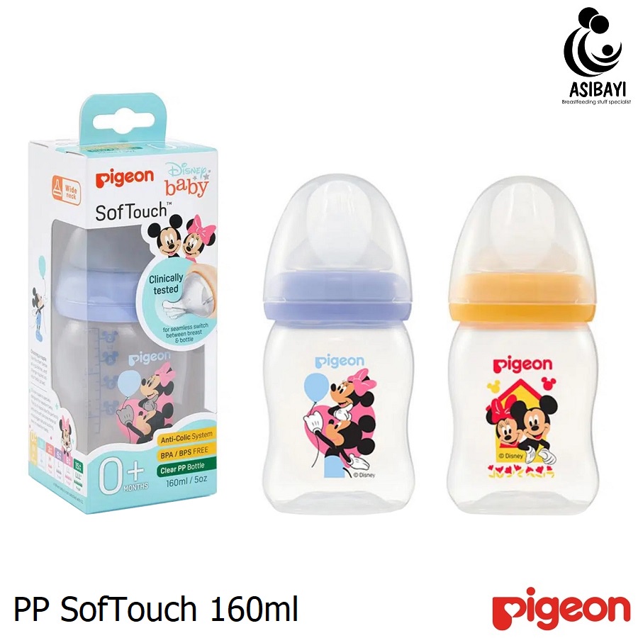 Pigeon Disney Baby SofTouch 160ml PP Bottle Botol Susu Anti Kolik