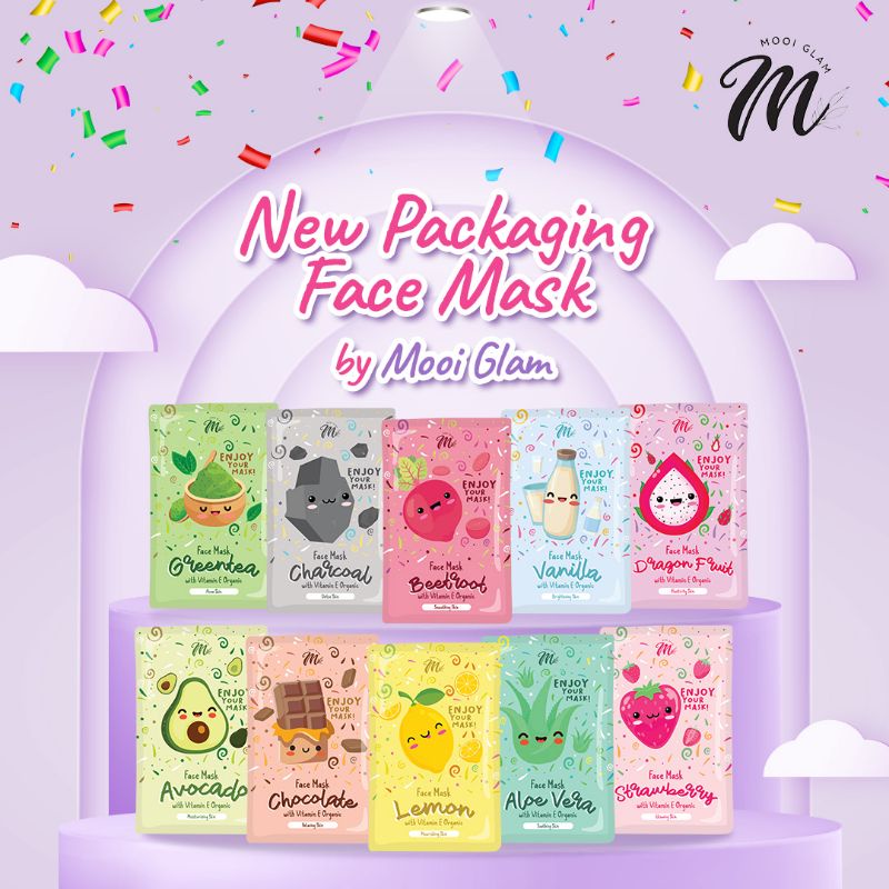 Masker Organik BPOM Mooi Glam 15 Gram - Face Mask Masker Wajah BPOM