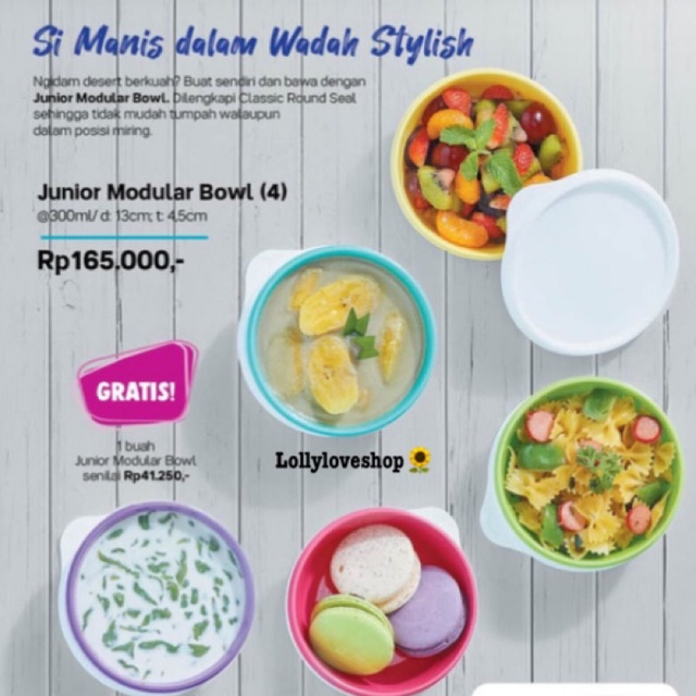 Tupperware Junior modular bowl beli 4 FREE 1, dijamin 100% original