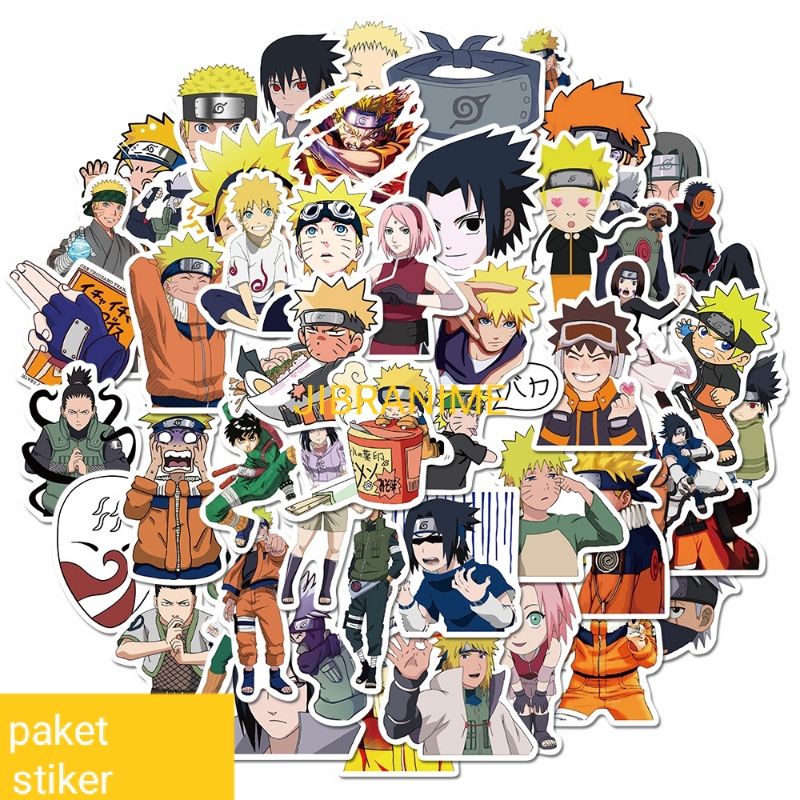 

Stiker vinyl anime naruto paketan laminasi anti air