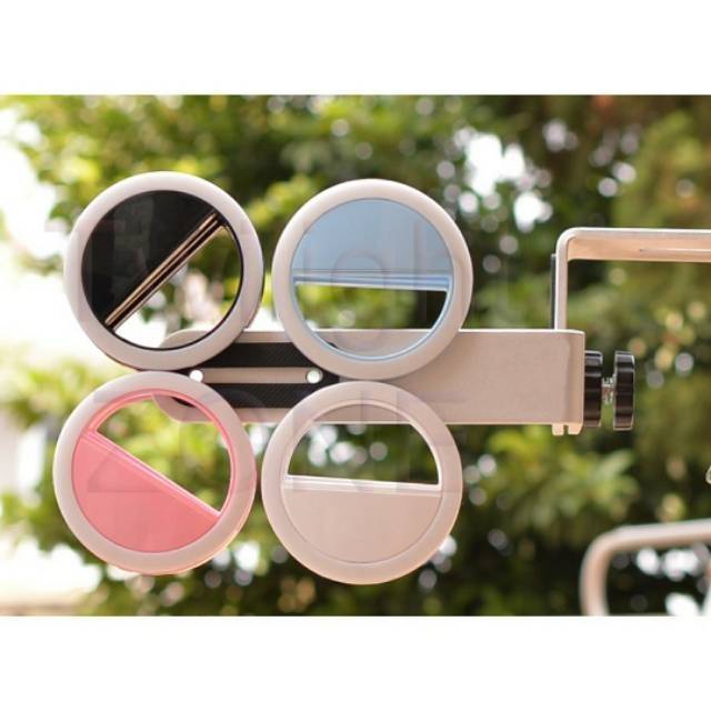 Ringlight Hanaiso Ring Light Selfie Clip Pocket| Lampu Foto Selfie Ringlight Charge USB