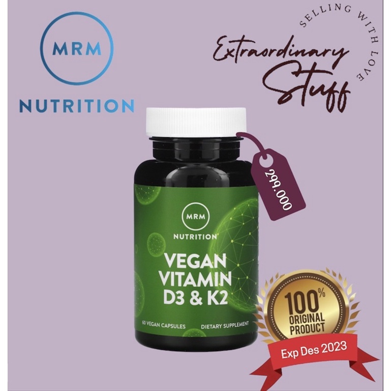 VITAMIN D3 K2 VEGAN / MRM NUTRITION VITAMIN D3 2500IU K2 / VIT D3 + K2