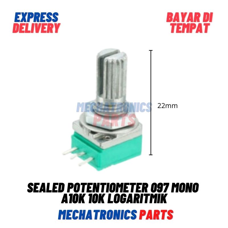 Sealed Potentiometer Potensiometer 097 Potensio Mono A10K 10K Logaritmik