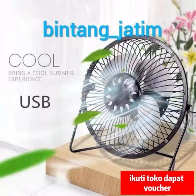 Kipas Angin USB Bahan Besi Mini Fan A18/ Warna Ramdom