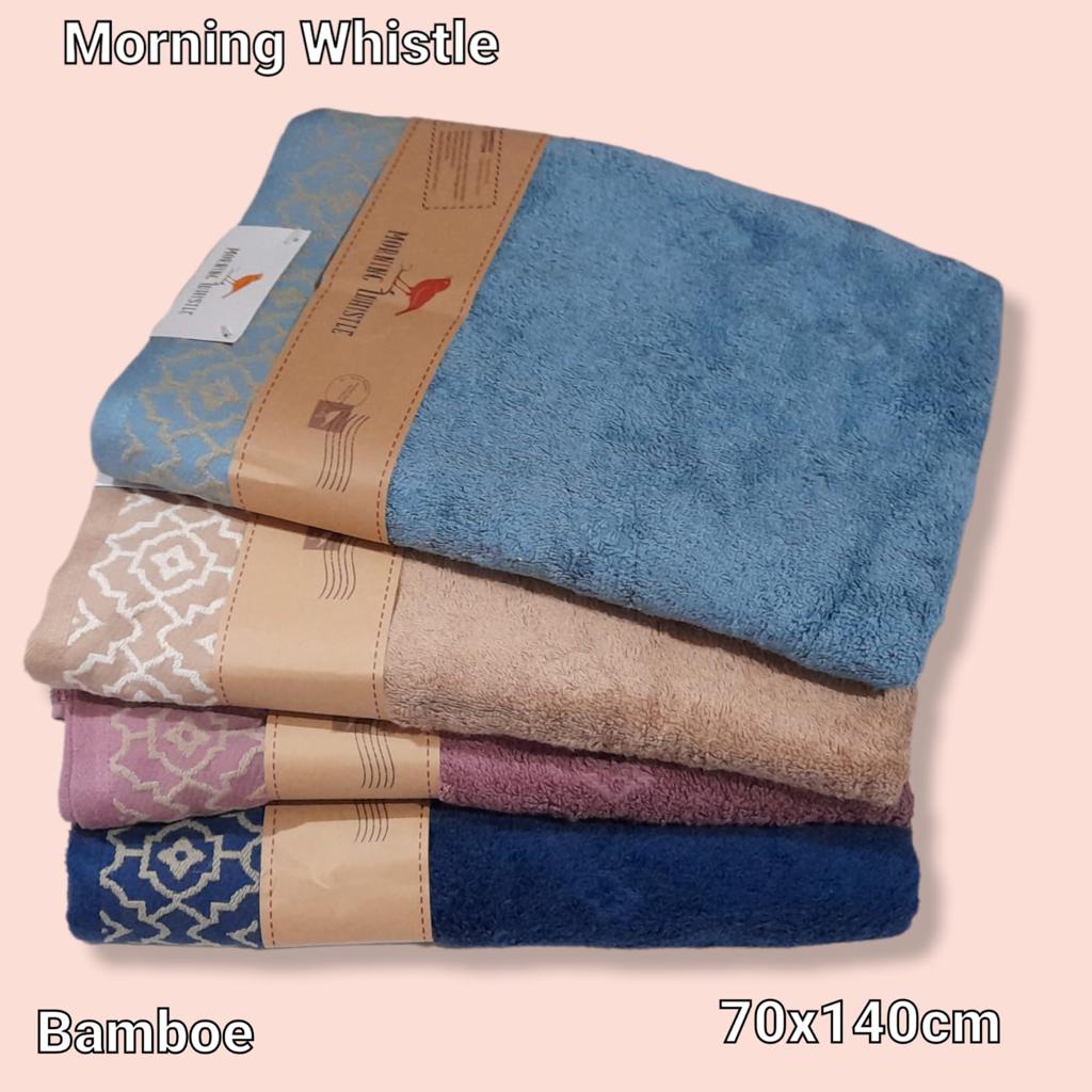 Handuk Morning Whistle MOTIF 70x140 Grade A Bahan Katun Bambu Termurah