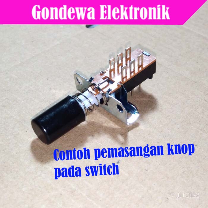 Knop switch DPDT 10mm X 15mm hitam