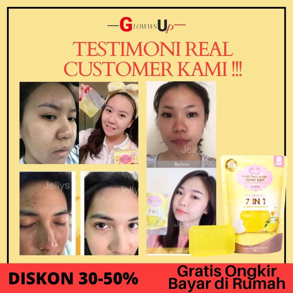 SABUN PEMUTIH WAJAH JELLYS PURE FACE MASK POWER SOAP ORIGINAL PERAWATAN WAJAH