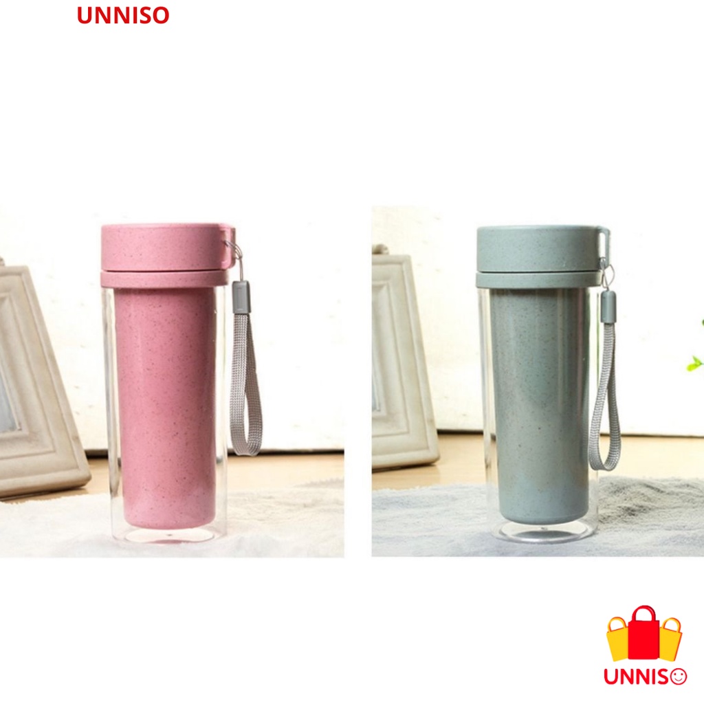 UNNISO - Botol Minum Organik Wheat Straw Mug Cup Double Layer BM2