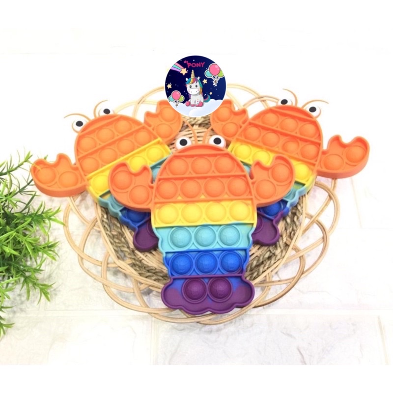 POP IT FIDGET/mainan viral tiktok/mainan pop it/mainan sensorik-Lobster Rainbow