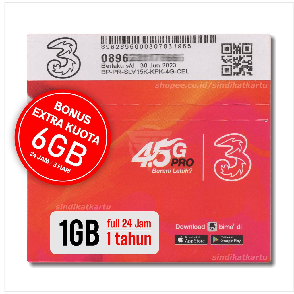 Perdana TRI 1GB 1Tahun (Nasional) | Shopee Indonesia