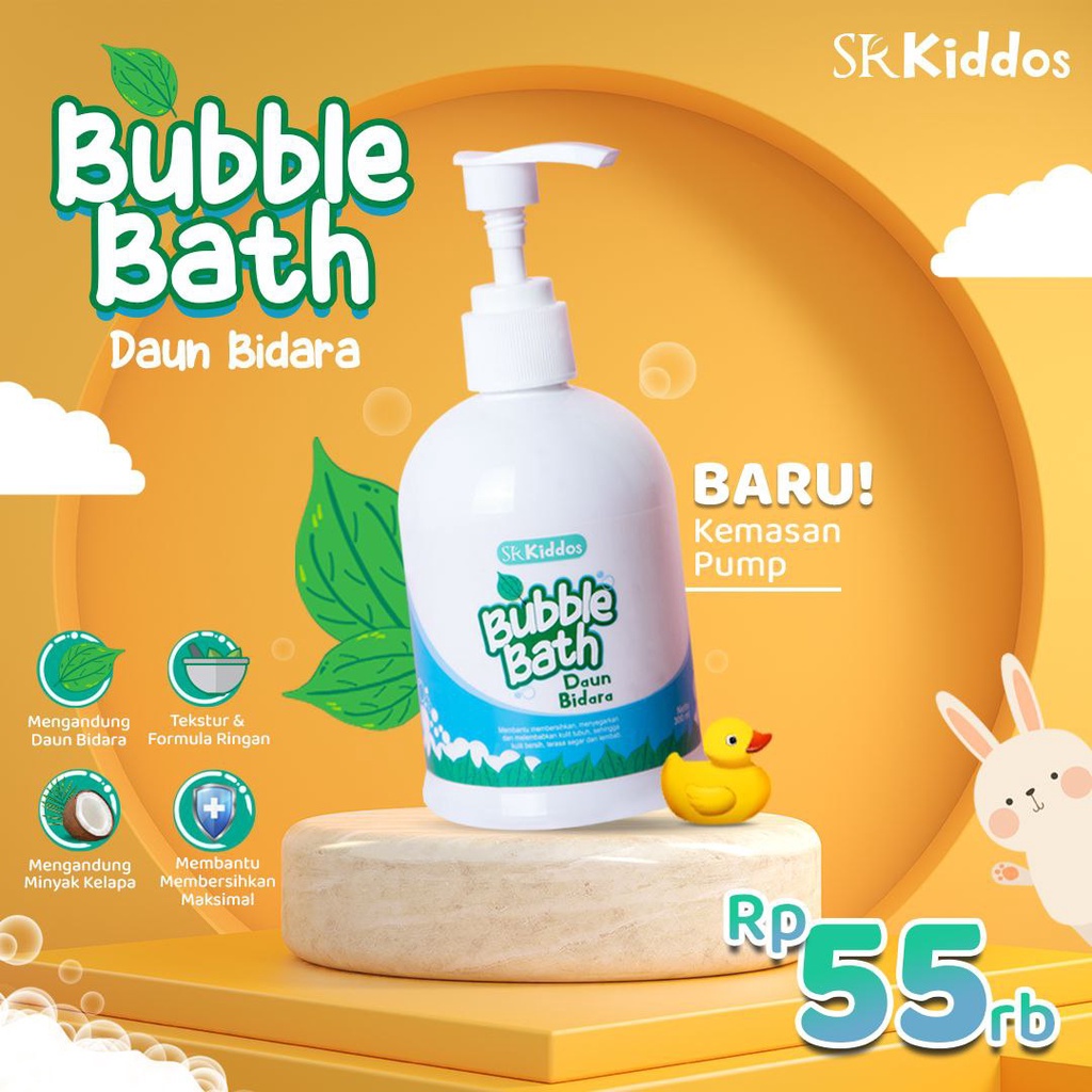 BUBBLE BATH DAUN BIDARA SR12 KIDDOS / SABUN MANDI ANAK / PERAWATAN KULIT BAYI