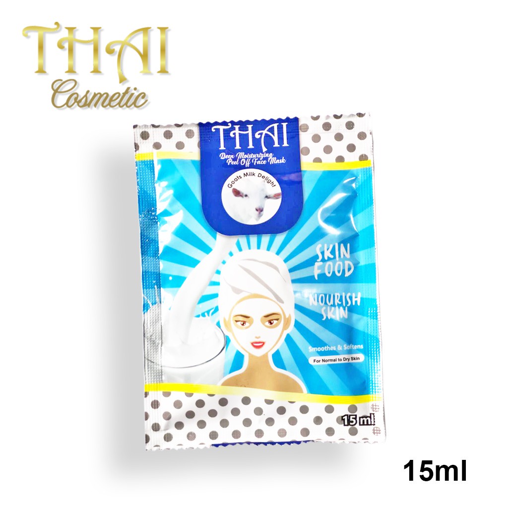 ⭐BAGUS⭐ [SACHET] THAI PEEL OFF MASK 15GR | Maker Wajah Egg White / Charcoal / Goats Milk