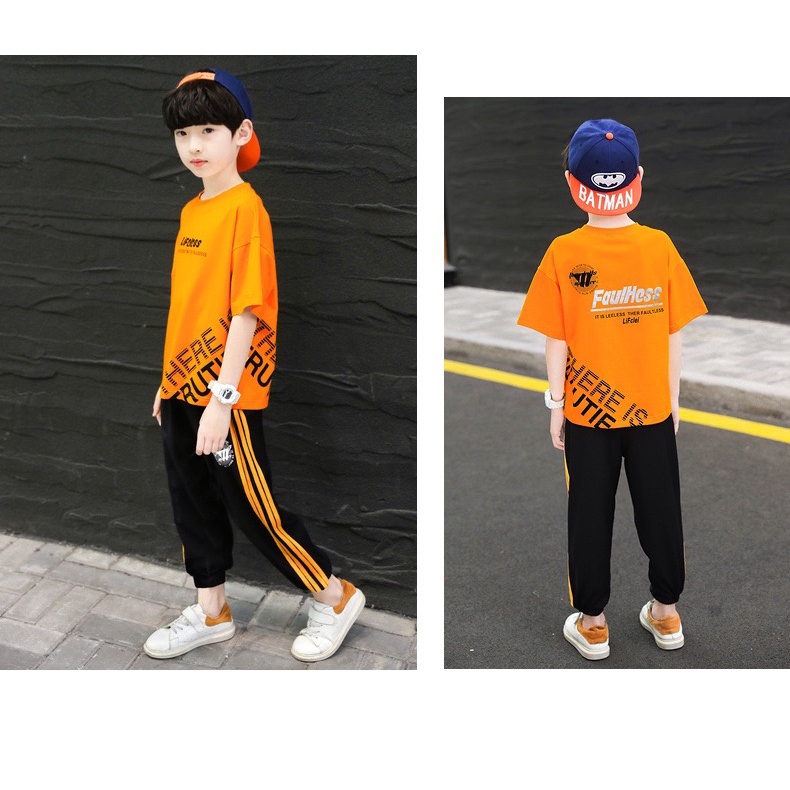 【Happy Baby】5-14Tahun TZ-06 Baju Setelan Cowok/Cewek Celana Panjang &amp; Lengan Pendek