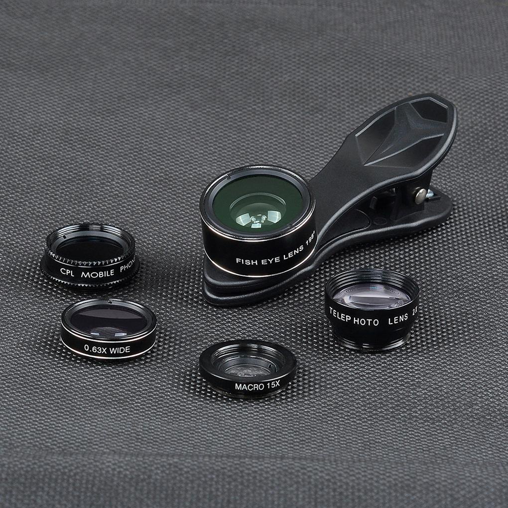 5 in 1 Lensa CPL Wide Angle Universal Model Clip-On Untuk Handphone (house2020)