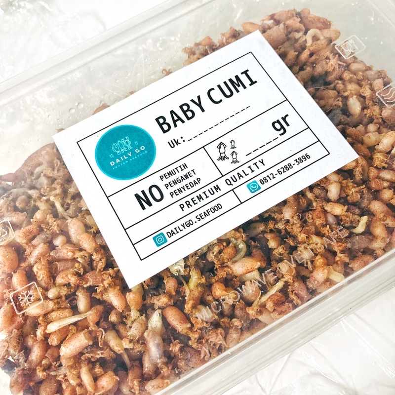 

BABY CUMI ASIN PREMIUM (Uk. 1-2 cm) 100gr / 200gr / 500gr