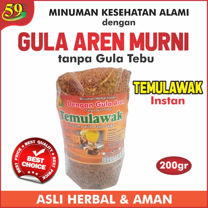 

Temulawak Instan Dengan Gula Aren Murni Minuman Herbal Alami Kemasan 200 gram