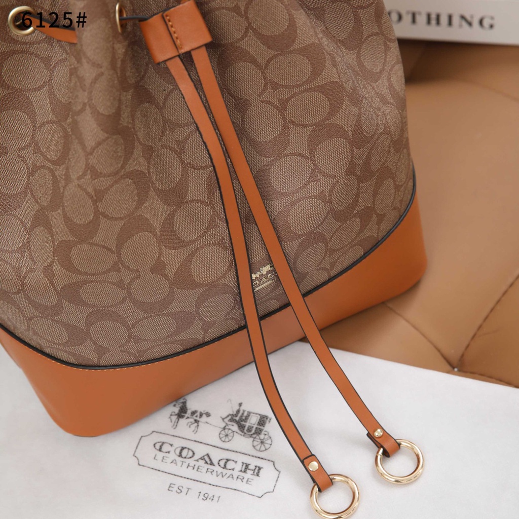 Coa Signature And Leather Bucket Bag 6125