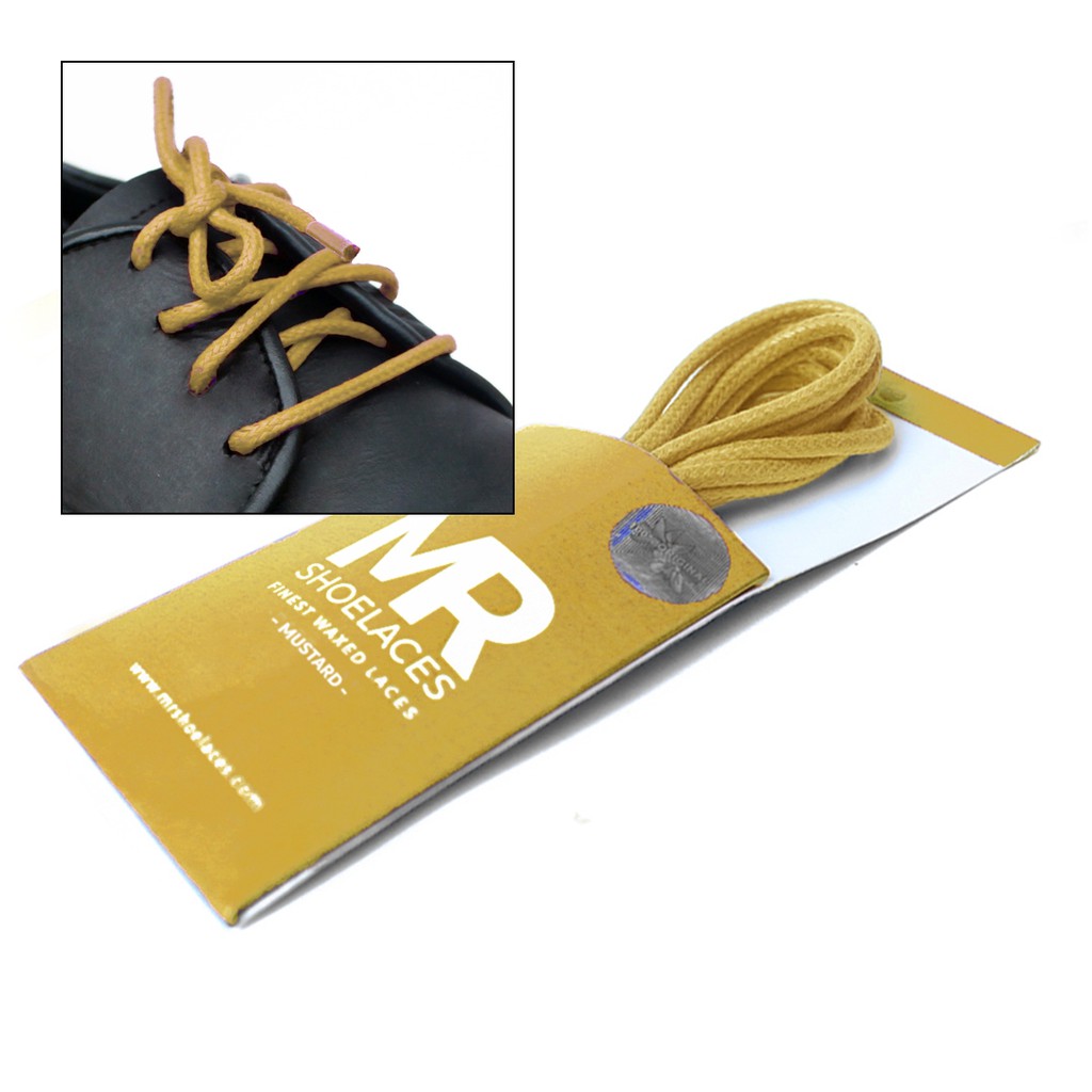 MR Shoelaces RD48 Mustard Tali Sepatu Lilin 2-3mm Bulat Round 50cm 60cm 70cm 80cm 90cm 100cm 120cm 150cm (Waxed Laces) - Premium Shoelace